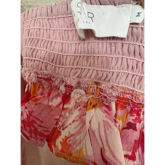 ASTR The Label Palace Floral Cut Out Ruffled Maxi Dress Size Medium Pink Wedding - Picture 5 of 13